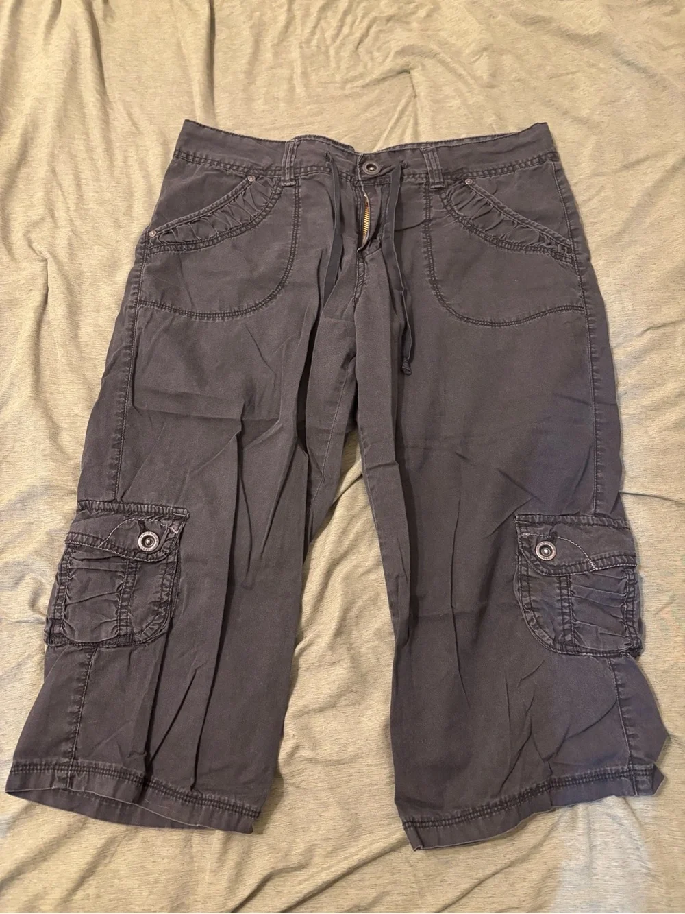 UNIONBAY Black Cargo Capris y2k